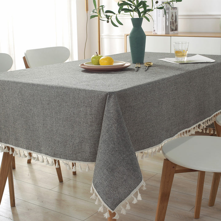 Elegante Baumwolltischdecke mit Quaste Trim