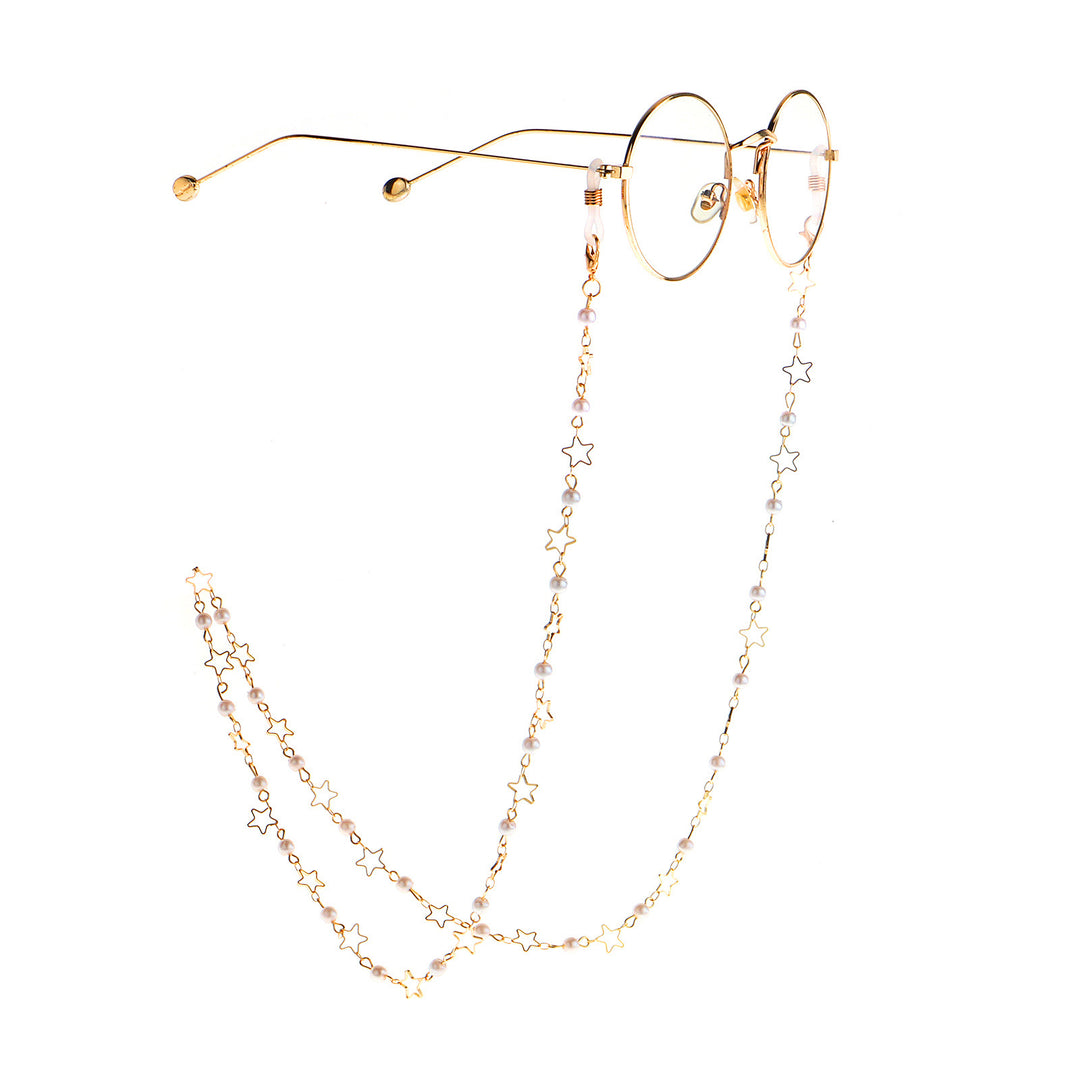 Perlen- und Metall-Brillenhalter-Kette Karnz