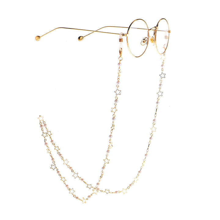 Perlen- und Metall-Brillenhalter-Kette Karnz