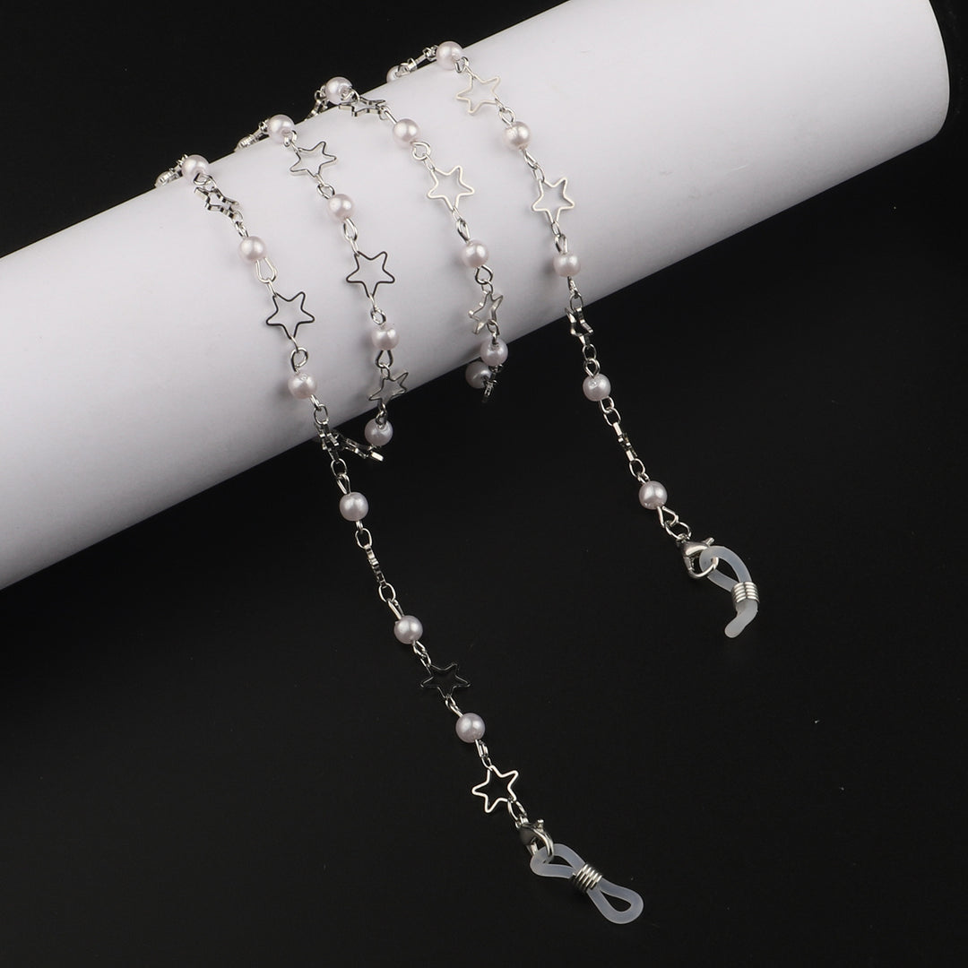 Perlen- und Metall-Brillenhalter-Kette Karnz