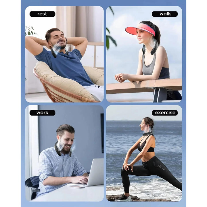 Tragbarer Halsventilator mit wiederaufladbarer Kühlung für Outdoor-Sportarten | Karnz