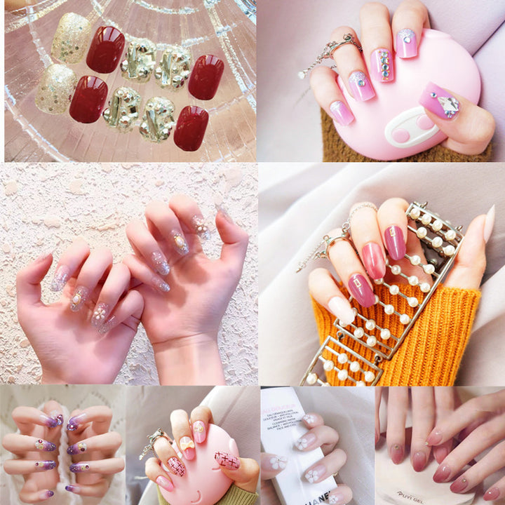 Glamouröse Kunstnägel mit Glitzer- und Strassverzierungen Karnz