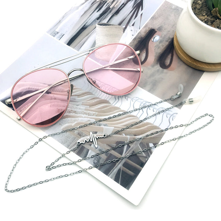 Trendy Herzschlag Design Brillen Kette Karnz