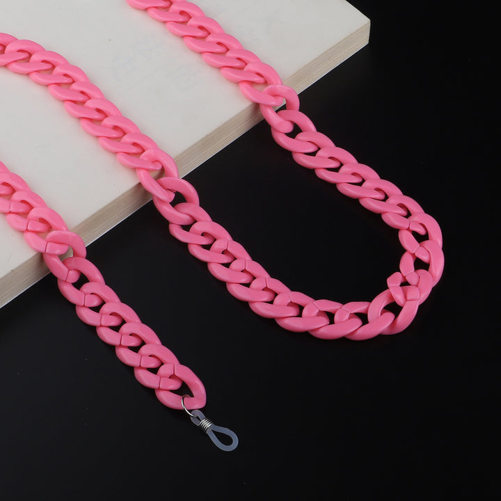 Farbenfrohe Überdimensionale Acryl Brillen Kette Karnz