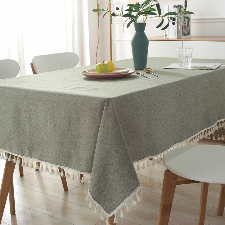 Elegante Baumwolltischdecke mit Quaste Trim