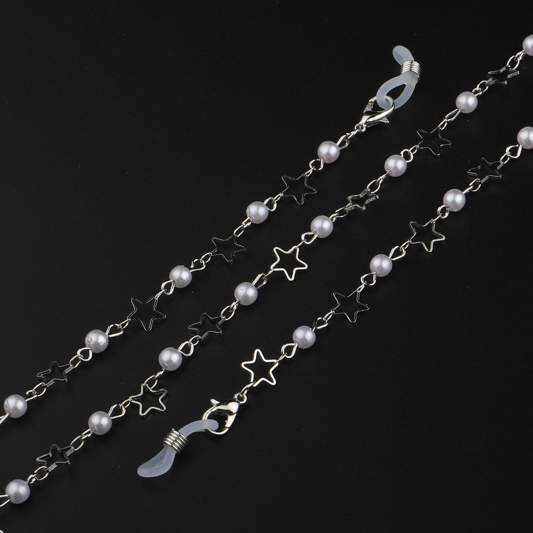 Perlen- und Metall-Brillenhalter-Kette Karnz