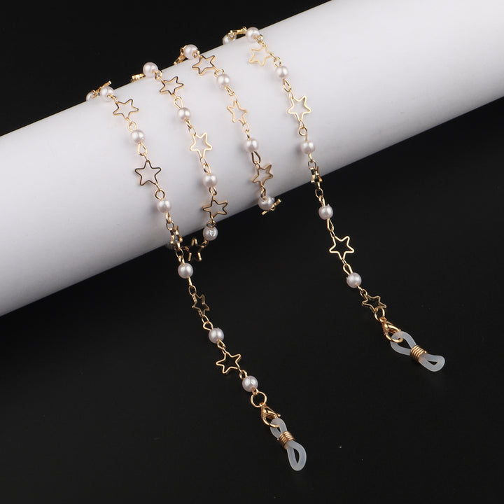 Perlen- und Metall-Brillenhalter-Kette Karnz