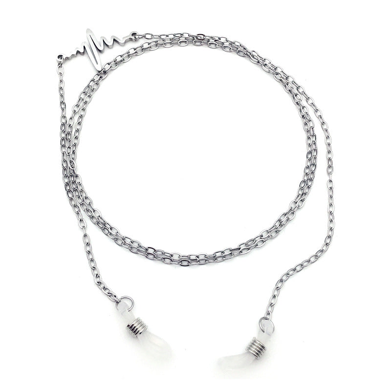Trendy Herzschlag Design Brillen Kette Karnz