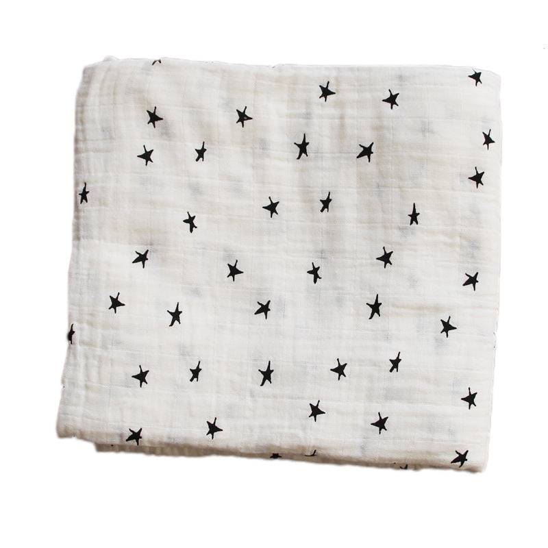Baumwoll-Musselin Babydecke mit Herzmuster Karnz