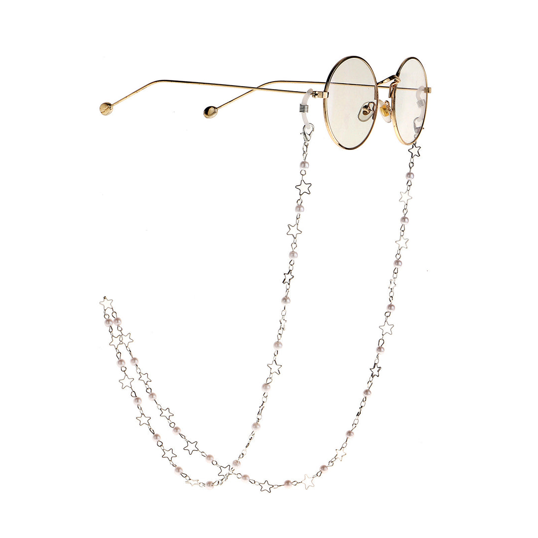 Perlen- und Metall-Brillenhalter-Kette Karnz
