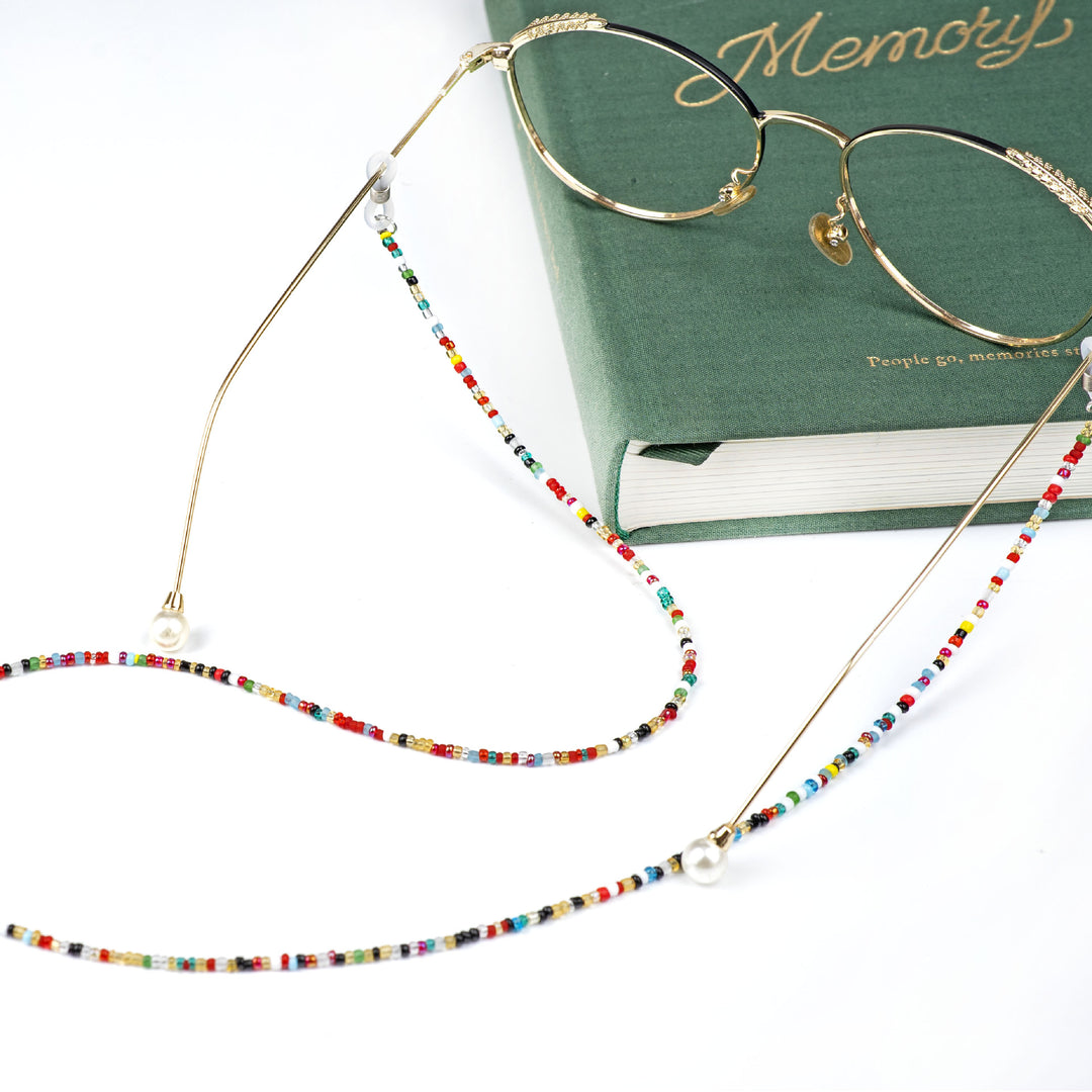 Bunte Perlen Brillenhalter Kette Karnz