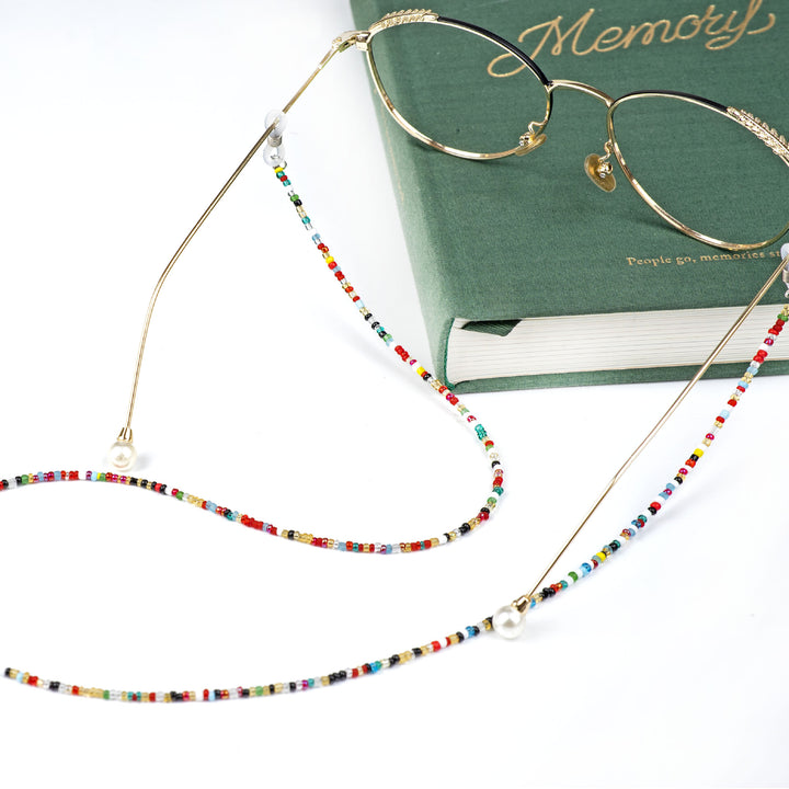 Bunte Perlen Brillenhalter Kette Karnz