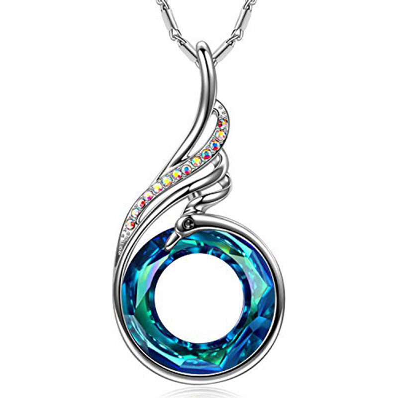 Spiral Swirl Kristall Anhänger Halskette Karnz