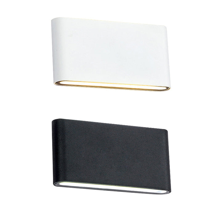 Schwarz/Weiß Rechteckige Wandwaschleuchte Modern Stilvoll Warm/Weiß Licht LED Aluminium Wandleuchte für Flur, 4.5"/7" B | Karnz
