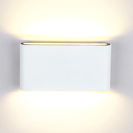 Schwarz/Weiß Rechteckige Wandwaschleuchte Modern Stilvoll Warm/Weiß Licht LED Aluminium Wandleuchte für Flur, 4.5"/7" B | Karnz