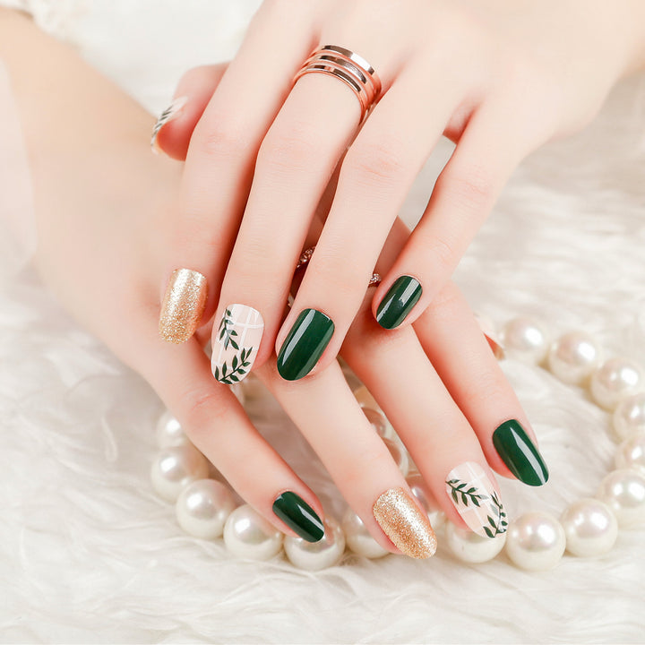 Künstlerische Botanische Press-On Nagelspitzen