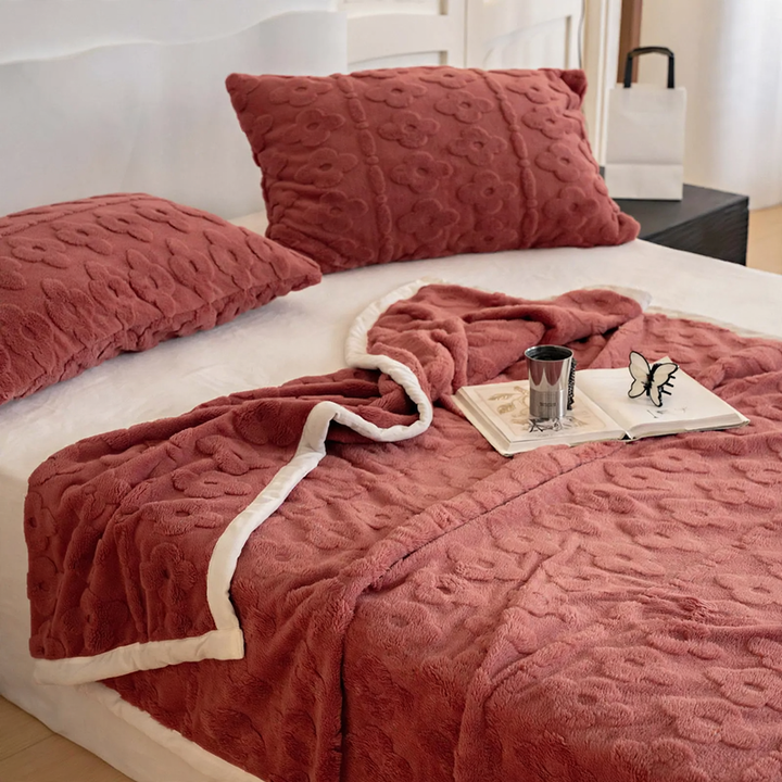Korallenfleece-Wurfdecke, 400 g/m²
