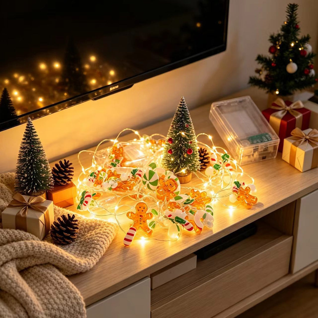 LED-Weihnachts-Lichterkette mit Motiven