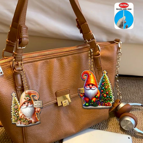 Set aus 12 weihnachtlichen Wichtel-Anhängern aus Acryl
