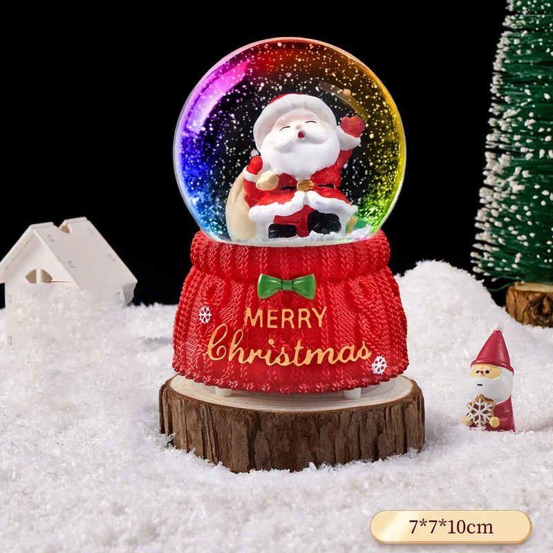 Weihnachtliche Schneekugel mit Licht und Musik