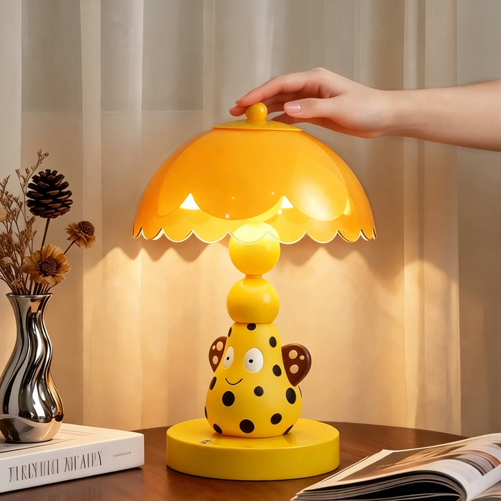 Birnen-Tischlampe mit Flecken-Design