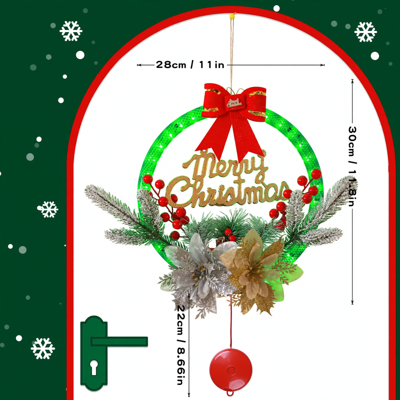 Beleuchteter Weihnachtskranz mit LED-Licht