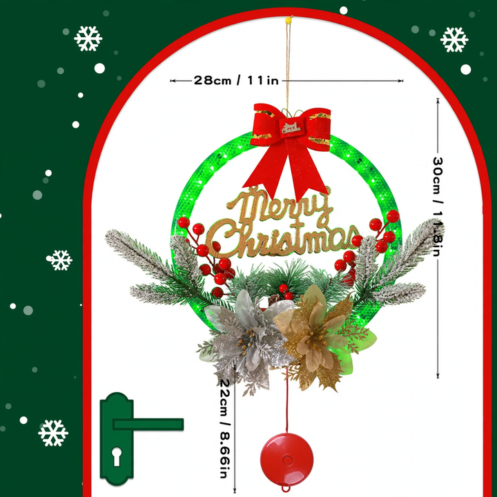 Beleuchteter Weihnachtskranz mit LED-Licht