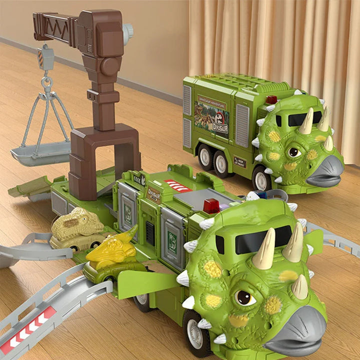 Neues Dinosaurier Transformations Ingenieur Lkw Schienen Spielzeugset Karnz