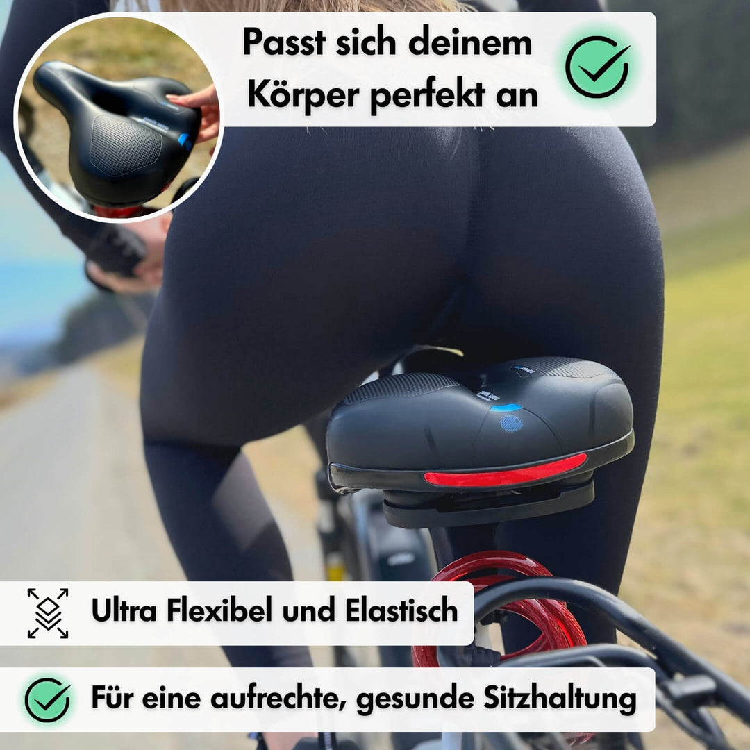 Sandsberg | CloudComfort Pro Fahrradsattel | Druckentlastender Memory-Schaum | Schwarz