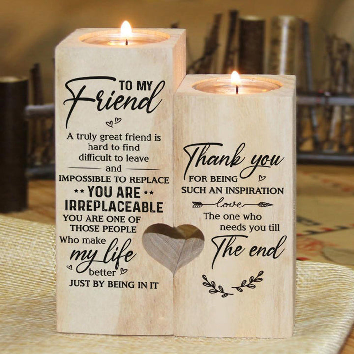 Smile A Lot More - Holz Teelichthalter mit Kerze Geschenk für Ihre Lieben | Karnz