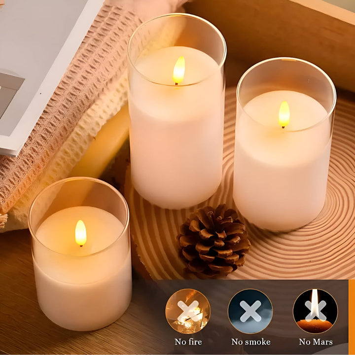 3D Flacker Flameless Kerzen Set | Karnz