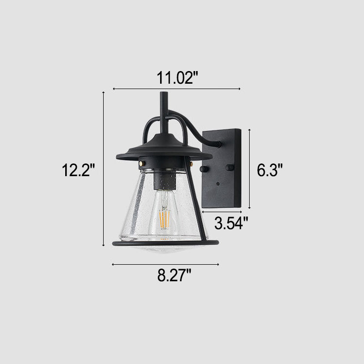 Wasserdichte Glasscone-Schirm 1-Licht Außenwandlampe | Karnz