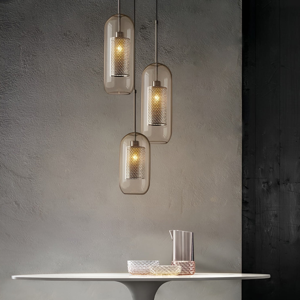 Vintage Industrie Hängelampe mit rundem Glas und Gold – LED Pendelleuchte für Esszimmer und Wohnzimmer | Karnz
