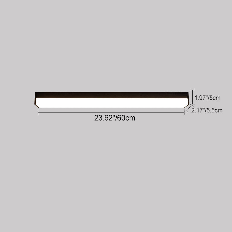 Moderner Minimalistischer Langer Rechteckiger Aluminium PC LED Einbau-Deckenleuchte Für Außenpatio | Karnz