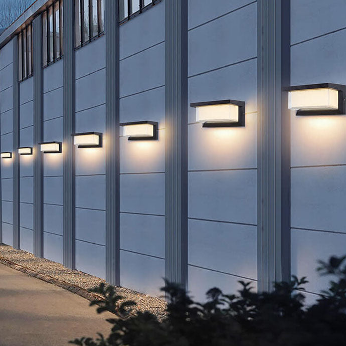Rechteckige Solar-PC-LED-Außenwandleuchte für die Terrasse