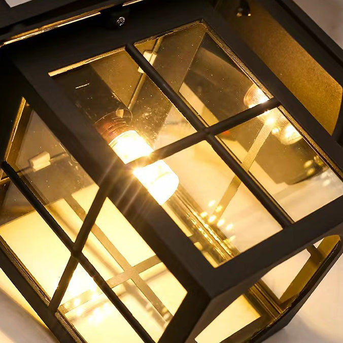 Moderne Einfachheit Wasserdicht Aluminium Quadrat Glas Schirm 1-Licht Wand Sconce Lampe Für Outdoor Patio | Karnz