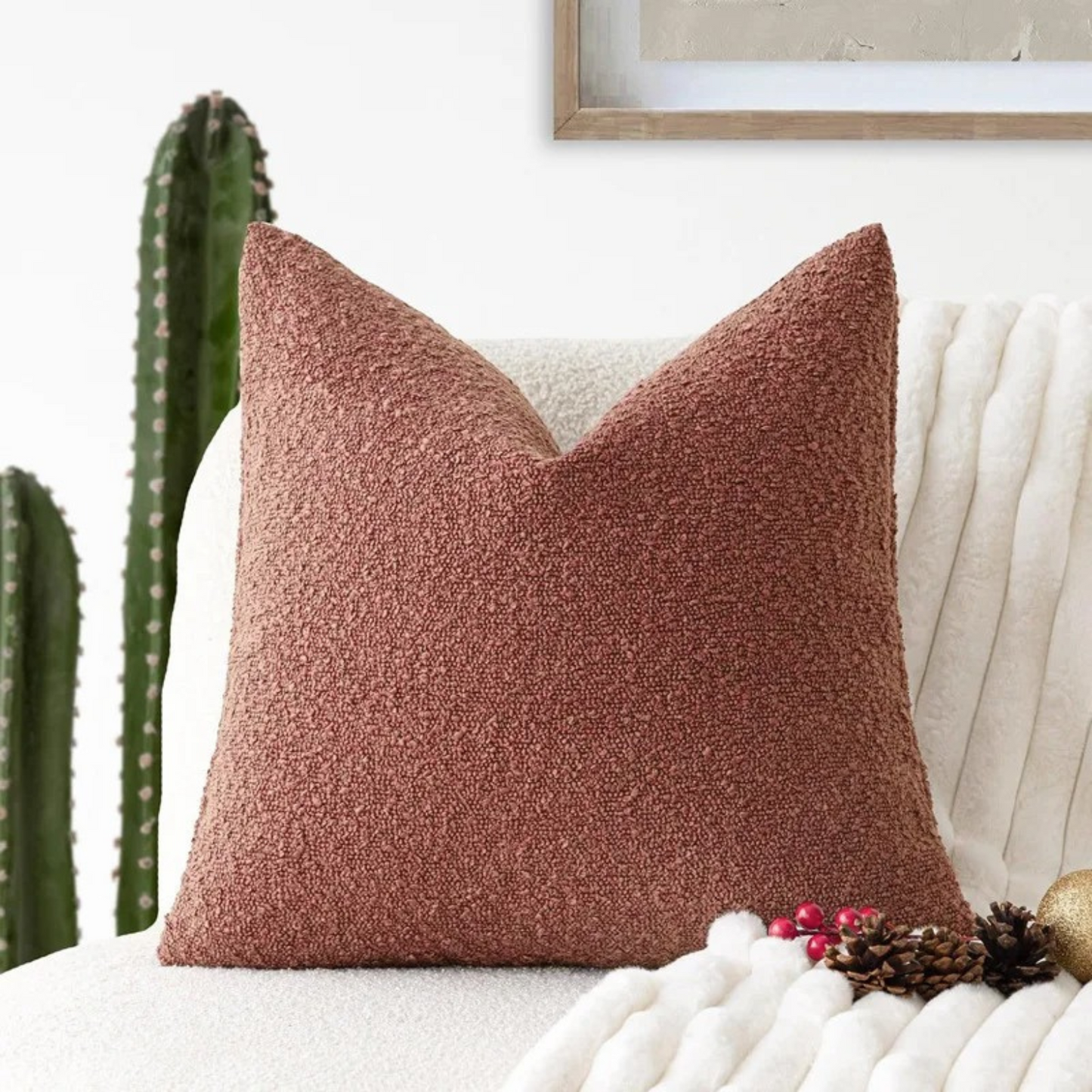 Tulum Bouclé Kissenbezug 45x45cm Dekokissen