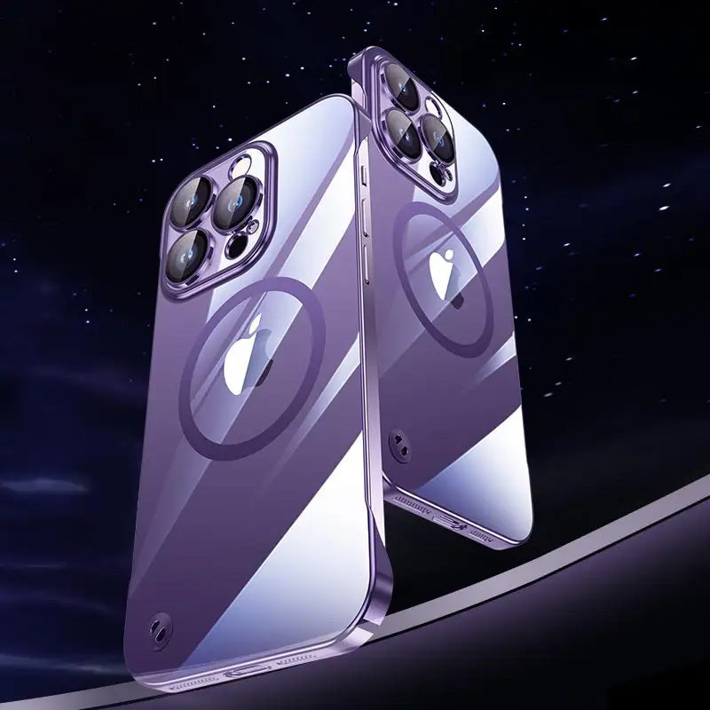 Galvanisierte, kabellose magnetische Ladehülle mit integriertem Objektiv für iPhone
