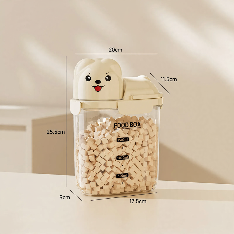 Vorratsdose für Tierfutter und Lebensmittel, 1–2 L