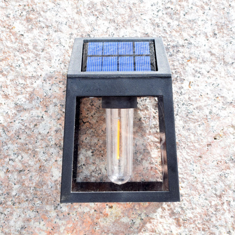 Moderne quadratische Kunststoff-Solar-LED-Außen-Wasserdichte Gartenlandschaft-Wandlampe | Karnz