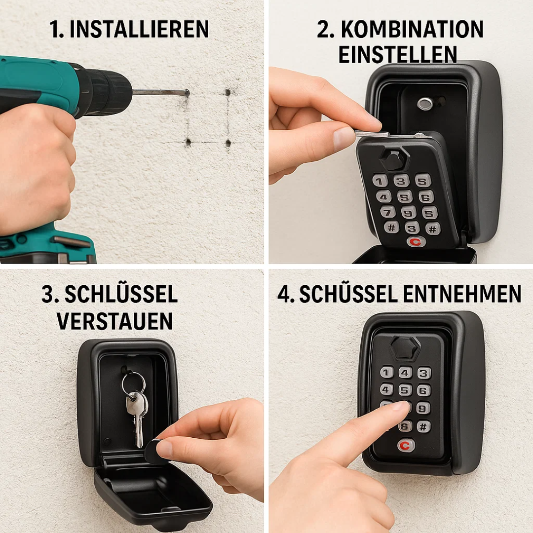 KeyGuard Outdoor Safe – Wetterfester Wandmontierter Schlüsselbox | Karnz