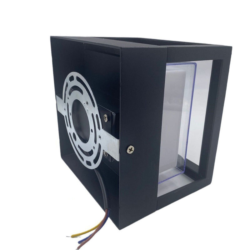 Wasserdichte quadratische LED-Außenwandleuchte aus Aluminium und Acryl für den Garten