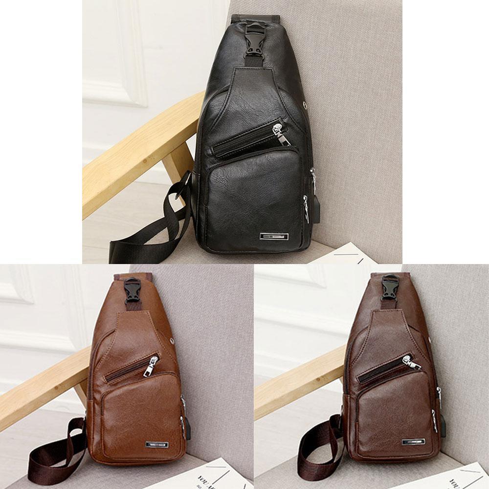 Schultertasche Crossbodytasche für Herren mit USB-Ladeanschluss | Karnz