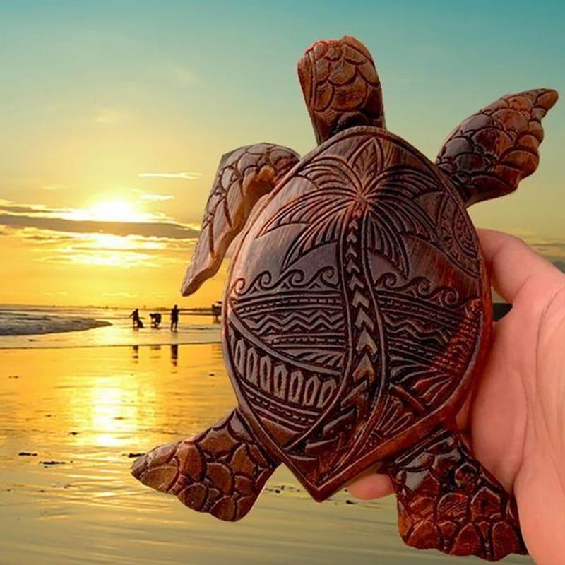 Holzskulptur Hawaii-Schildkröte | Karnz