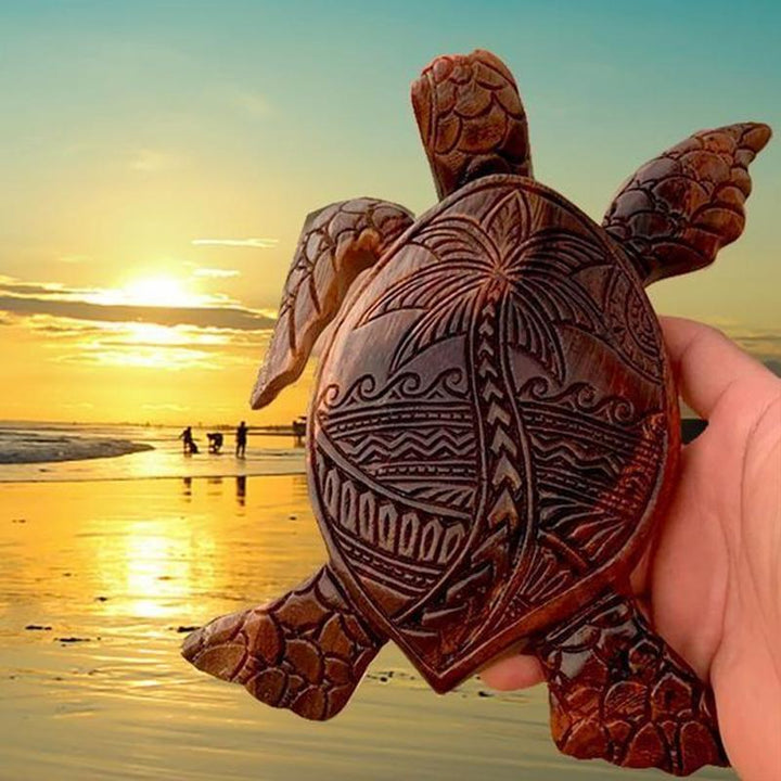 Holzskulptur Hawaii-Schildkröte | Karnz