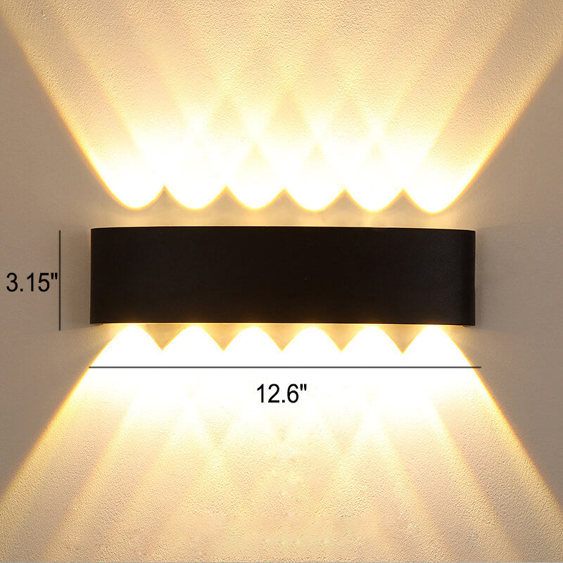 Moderne Outdoor Bogenauf- und Abwärtsstrahler LED Außen wasserdichte Wandleuchte | Karnz
