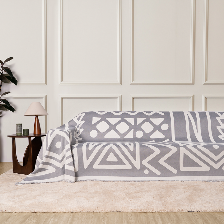 Geometrischer Boho-Stil Sofaüberzug - Modern, Stilvoll & Strapazierfähig Sofa Schutz | Karnz
