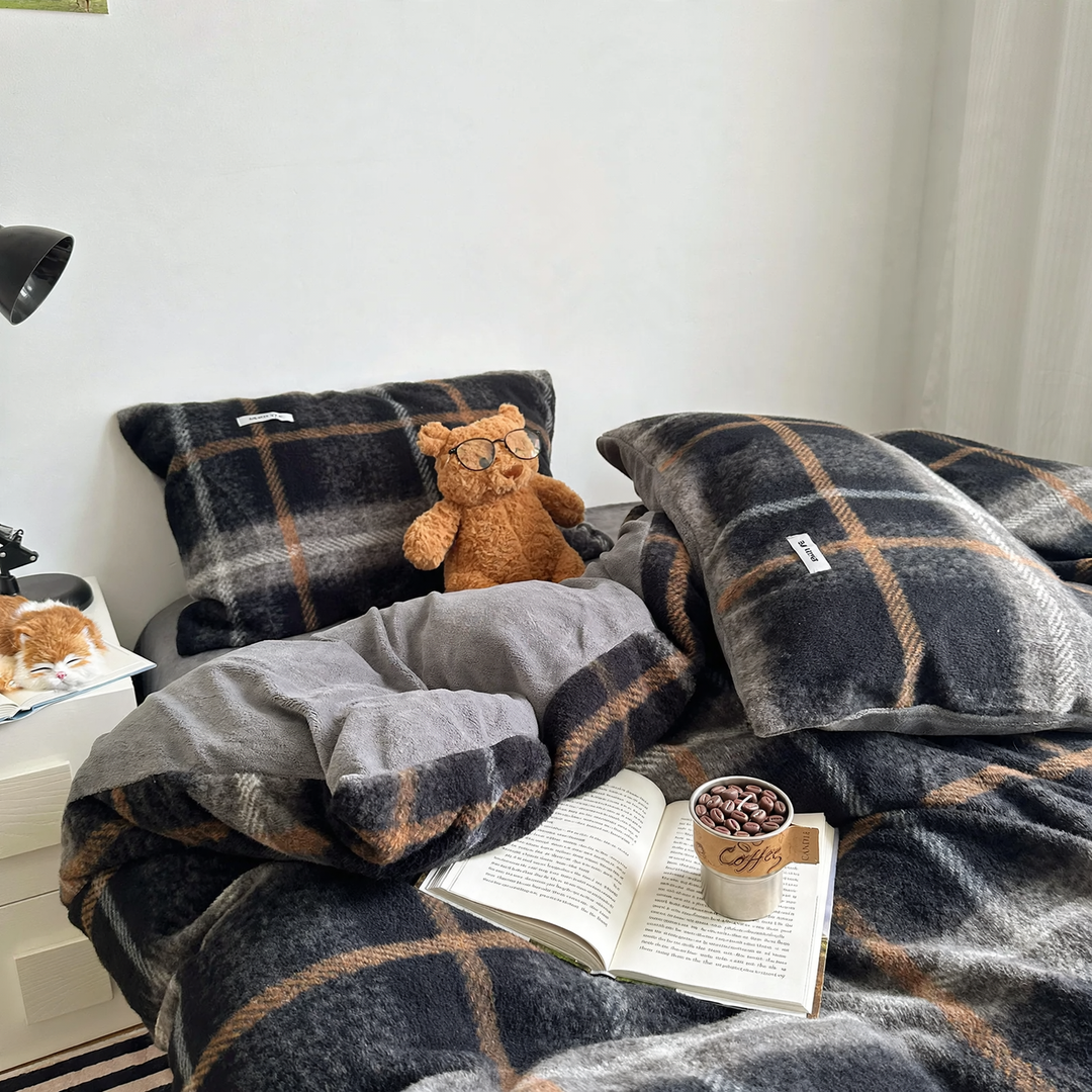 Milchfleece-Bettwäsche-Set, doppelseitig, wärmend