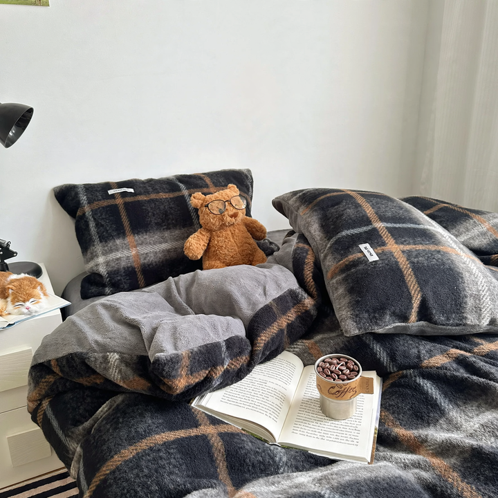 Milchfleece-Bettwäsche-Set, doppelseitig, wärmend