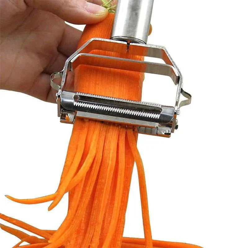 DuoSchaaf | Doppelter Gemüseschäler aus Edelstahl mit Julienne-Funktion | Karnz